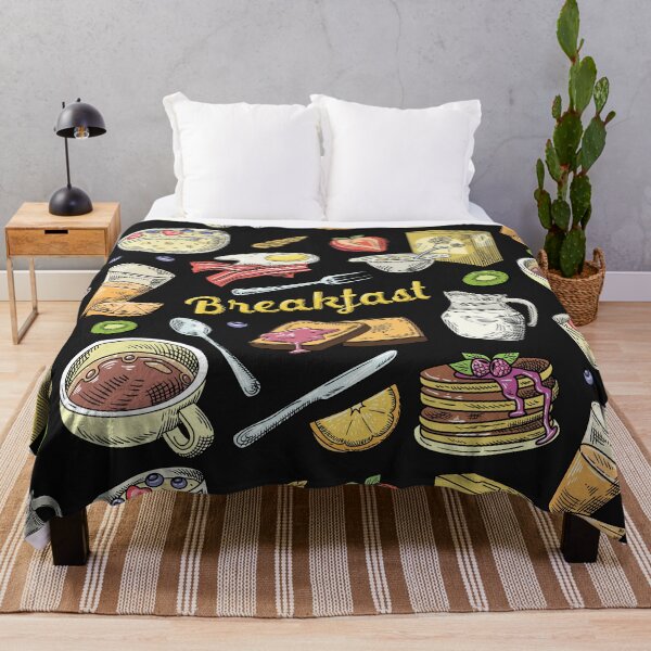 Item preview, Breakfast Food Set - Cereal, Orange Juice, Toast, Milk, Coffee, Pancakes, Eggs and Bacon designed and sold by Alicia Chee.