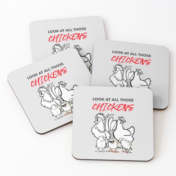 Item preview, Look at all those Chickens - funny chicken design in black and red text designed and sold by katiekendall.