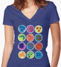 Petri Dishes Women's Fitted V-Neck T-Shirt