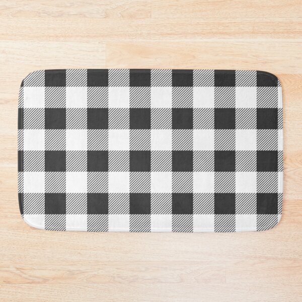 Item preview, White & dark steel gray buffalo plaid designed and sold by fowons.