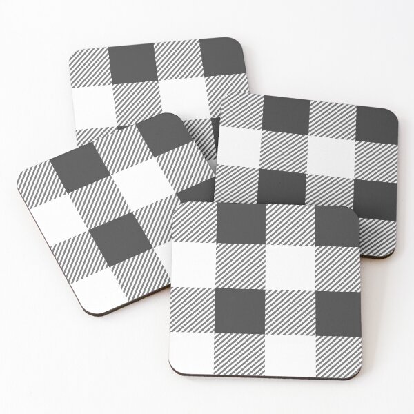 Item preview, White & dark steel gray buffalo plaid designed and sold by fowons.