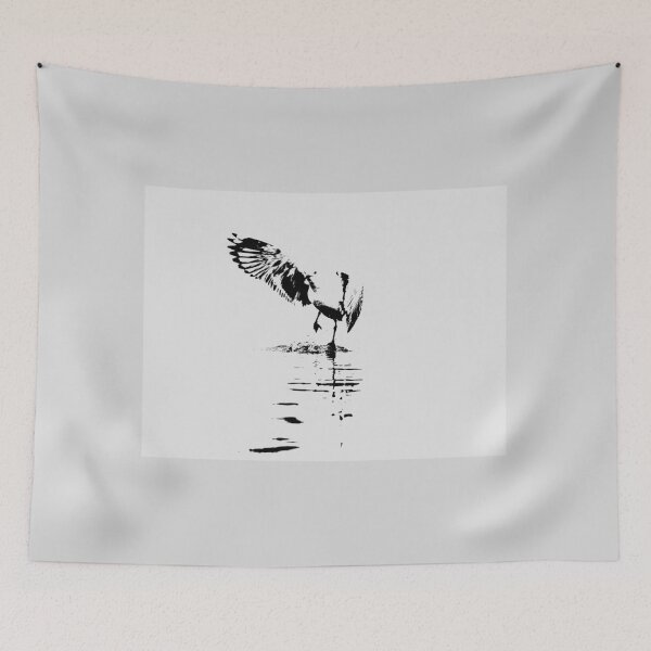 Item preview, Seagull skipping across water in monochrome black and white  designed and sold by Brian Scantlebury.
