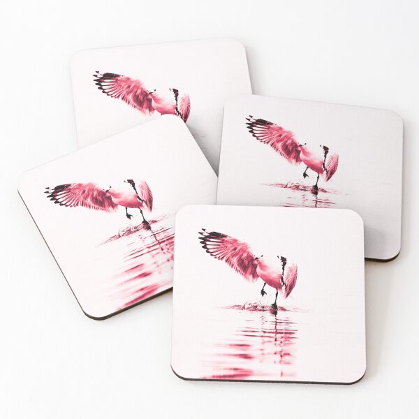Item preview, Seagull skipping across water in monochrome red on white in illustrative style designed and sold by Brian Scantlebury.