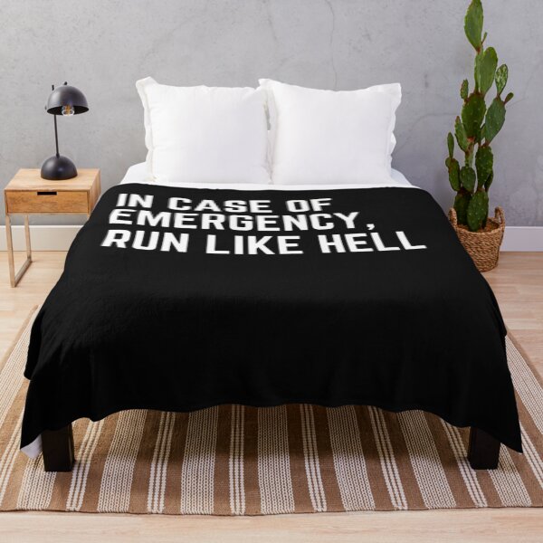 Item preview,  Get your act together " IN CASE OF EMERGENCY, RUN LIKE HELL" sarcastic quote STICKER [P-Q 68B][656] designed and sold by HIPNOTIZAR  CRAFTS.