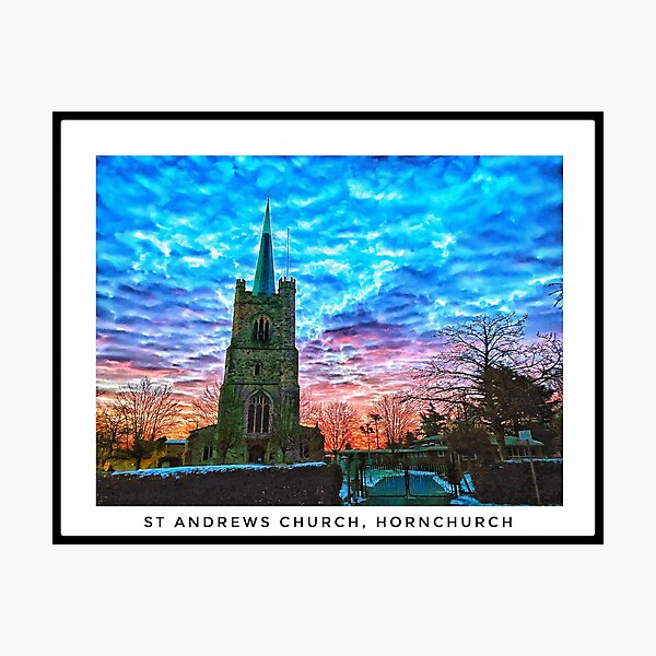 St Andrews Church, Hornchurch in the snow - landscape Photographic Print