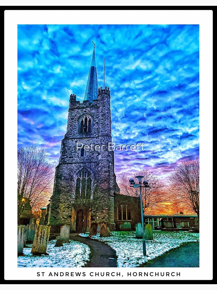St Andrews Church, Hornchurch in the snow - portrait by hartrockets