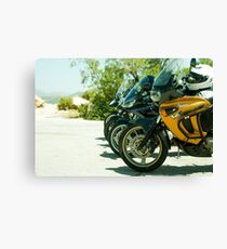 Motorcycles parked Canvas Print