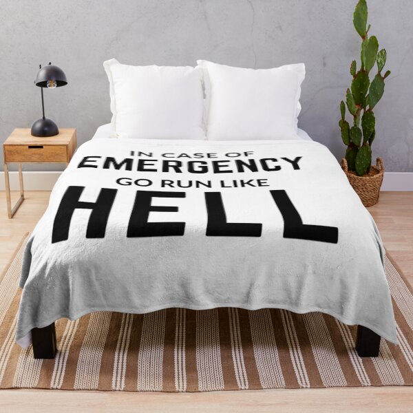 Item preview, Get your act together " IN CASE OF EMERGENCY RUN LIKE HELL" sarcastic quote STICKER [P-Q 70][659] designed and sold by HIPNOTIZAR  CRAFTS.
