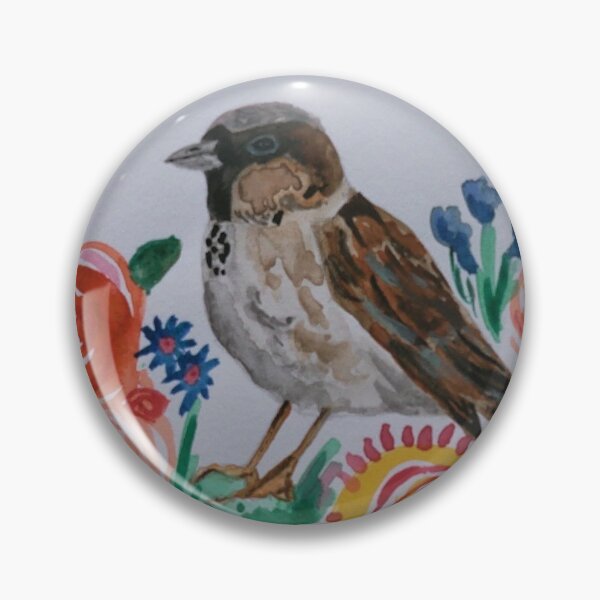 Item preview, Sparrow and flowers designed and sold by Abi Latham.