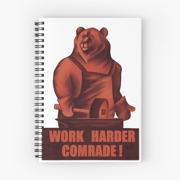 Item preview, Work harder comrade. Red bear. Soviet propaganda style  designed and sold by Sitenkovamary.