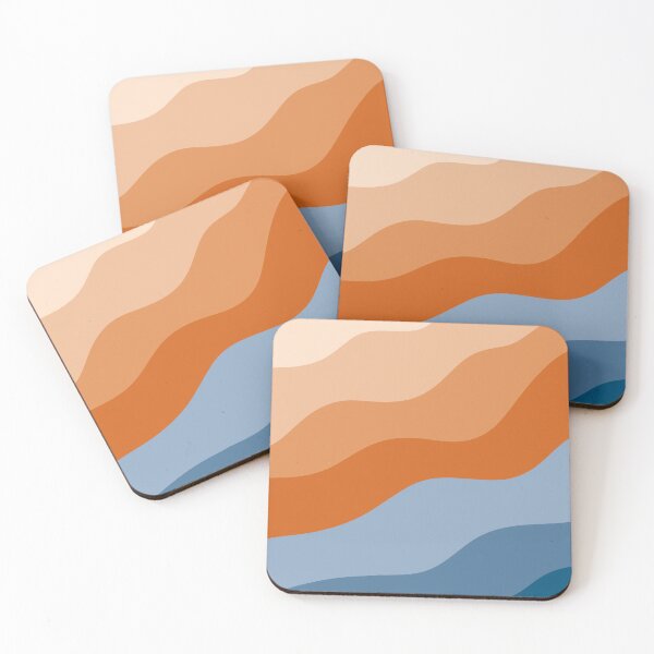 Item preview, Blue and Orange Waves designed and sold by ArtforDailyLife.