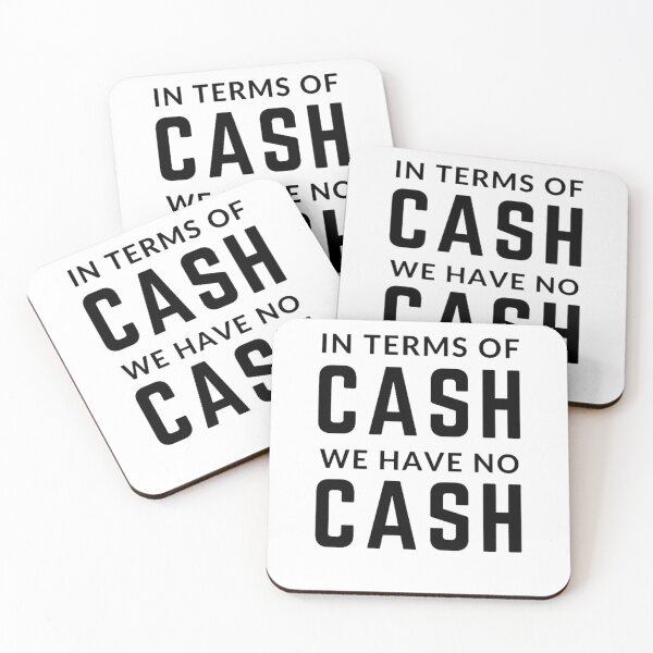 Item preview, Stonks only go up "IN TERMS OF CASH WE HAVE NO CASH" sarcastic quote sticker [P-Q 75][669] designed and sold by HIPNOTIZAR  CRAFTS.
