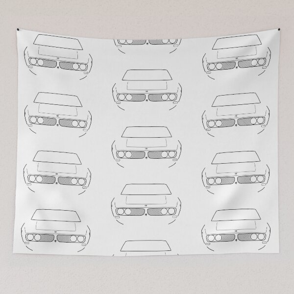 Item preview, Iso Grifo classic grand tourer car black outline graphic designed and sold by soitwouldseem.