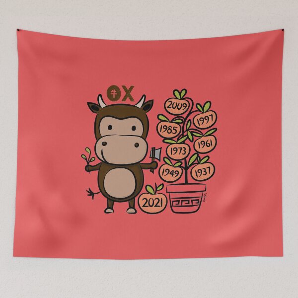 Item preview, Year of the Ox 2021 Chinese New Year Zodiac Animal  designed and sold by flowtojoy.