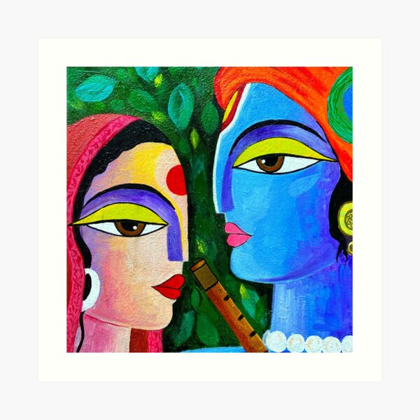 easy radha krishna painting