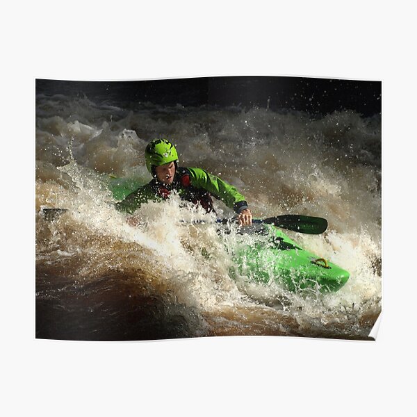 Green kayaker Poster