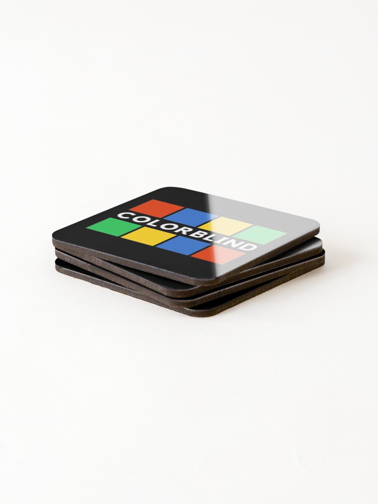 Thumbnail 4 of 5, Coasters (Set of 4), Colorblind - Text Design designed and sold by DrawingBoard.