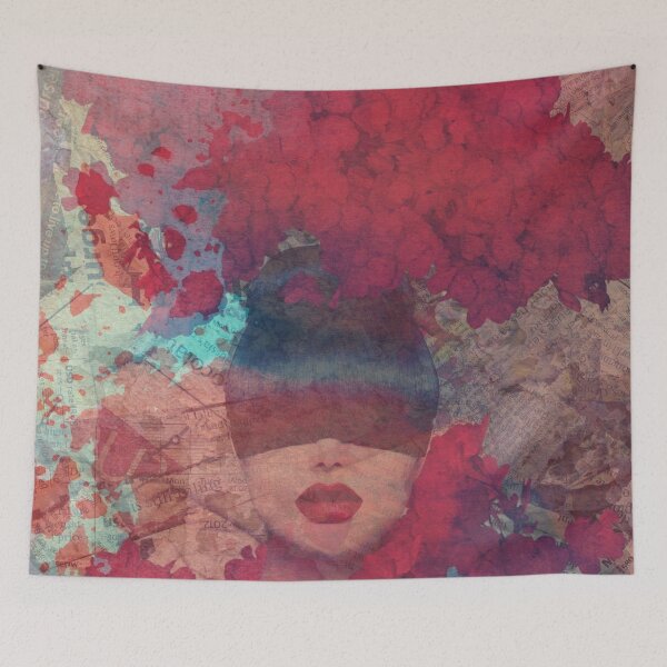 Item preview, Cherry bloom // sakura portrait collage artwork  designed and sold by Dorota Nowacka.