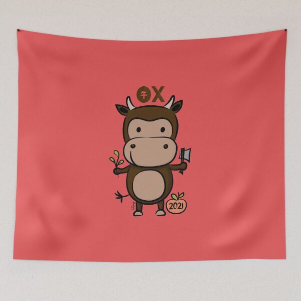 Item preview, Cute Year of the Ox 2021 Chinese New Year Zodiac Animal  designed and sold by flowtojoy.