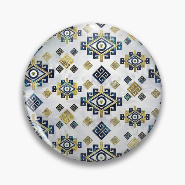 Item preview, Greek Evil Eye and Meander Key Pattern designed and sold by k9printart.
