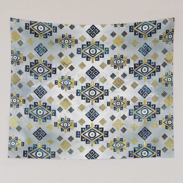 Item preview, Greek Evil Eye and Meander Key Pattern designed and sold by k9printart.