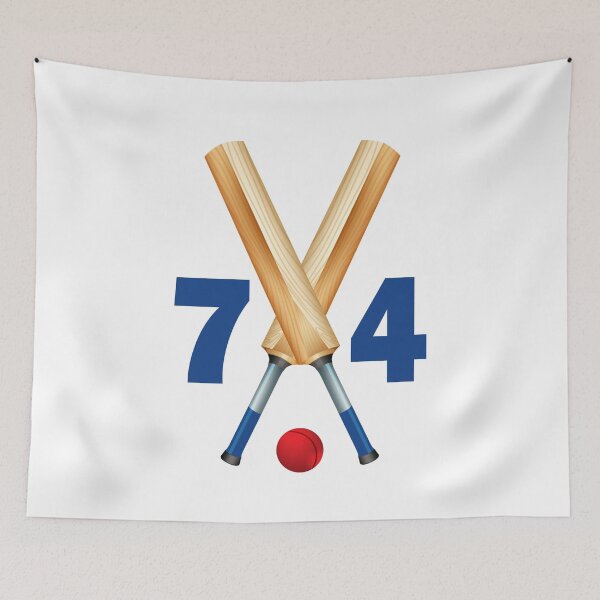 Item preview, Cricket number 74 - seventy four with bats and ball designed and sold by AllShirts21.