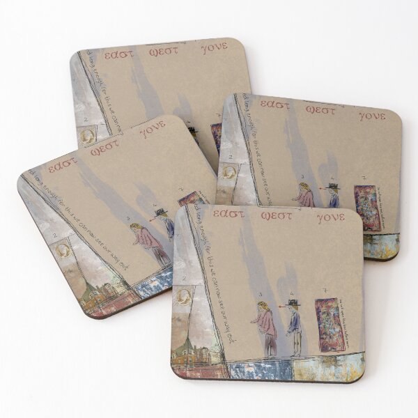 Item preview, Mysterious Modern Art with Two Figures a House and Various Clues designed and sold by KALEIDOSCOPE UK.