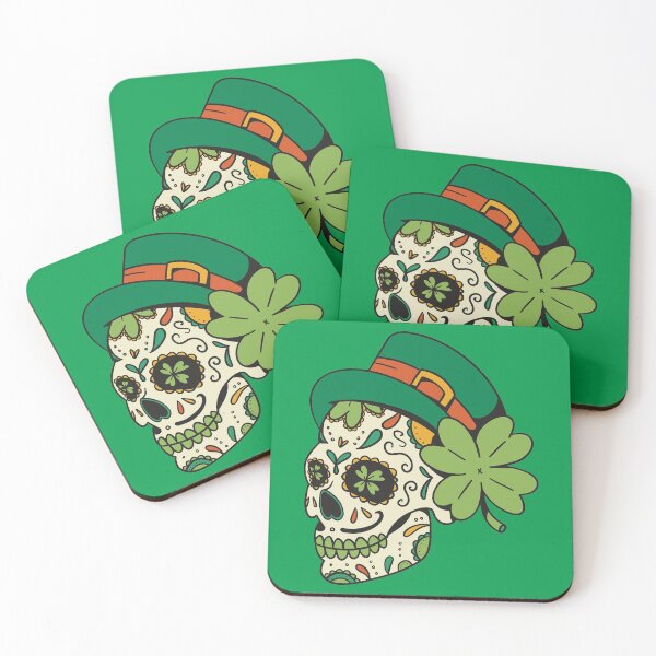 Item preview, Sugar Skull And Shamrock Hat St Patrick's Day Celebration designed and sold by Singhe Design.