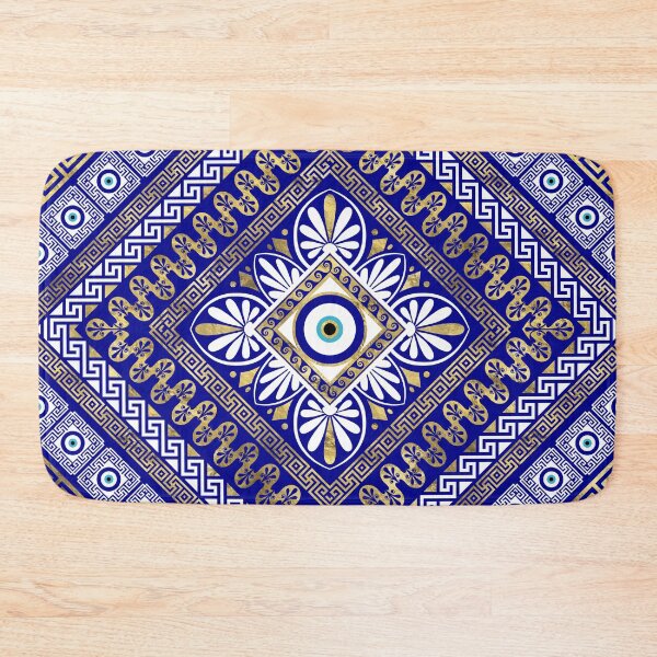 Item preview, Greek Meander Key and Evil Eye Ornament designed and sold by k9printart.
