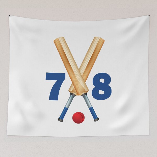 Item preview, Cricket number 78 - seventy eight with bats and ball designed and sold by AllShirts21.
