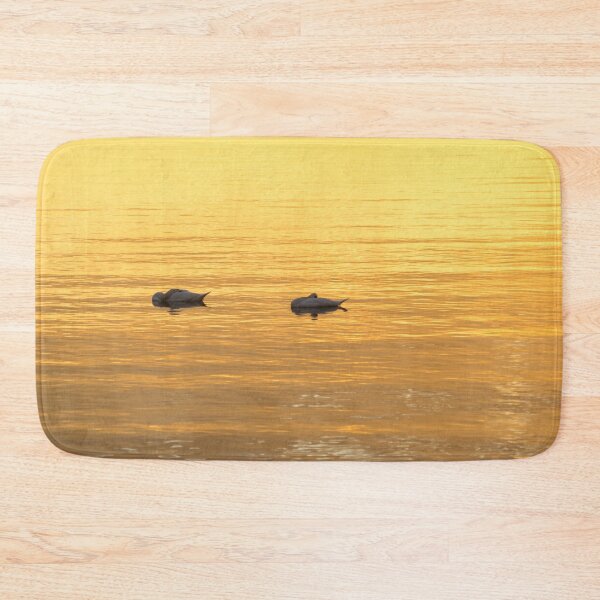 Item preview, Sleeping on Bold Gold Silk - a Swan Pair Floating on Lustrous Sunlit Water designed and sold by Georgia Mizuleva.