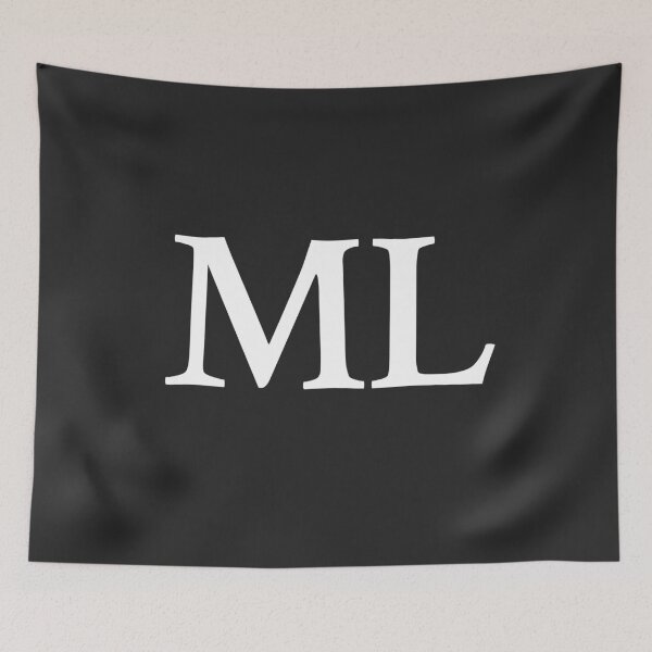 Item preview, Simple black and white ML Initials monogramed designed and sold by Abbara.