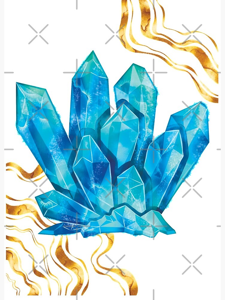 Blue crystal cluster, watercolor crystals, quartz, blue quartz