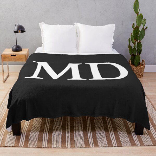 Item preview, Simple black and white MD Initials monogramed designed and sold by Abbara.