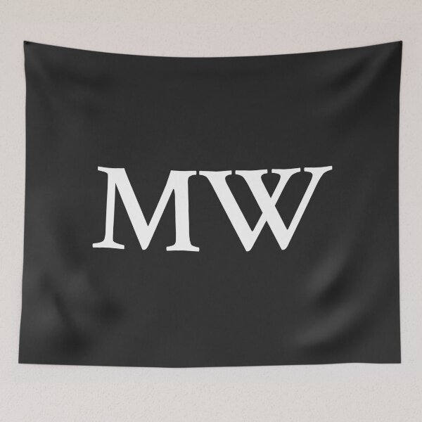 Item preview, Simple black and white MW Initials monogramed designed and sold by Abbara.