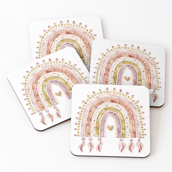 Item preview, watercolor boho rainbow, earthy colors, boho rainbow, aesthetic rainbow, hippie rainbow, bohemian rainbow, rainbow art designed and sold by Anaïs Illustration.
