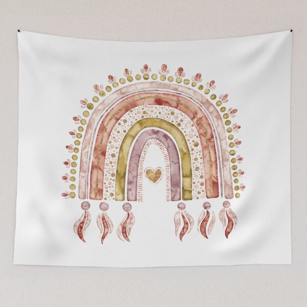 Item preview, watercolor boho rainbow, earthy colors, boho rainbow, aesthetic rainbow, hippie rainbow, bohemian rainbow, rainbow art designed and sold by Anaïs Illustration.