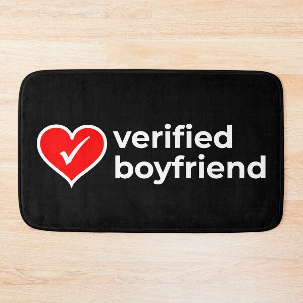 Item preview, Verified boyfriend with heart sign on dark background designed and sold by EnjoyMyTees.