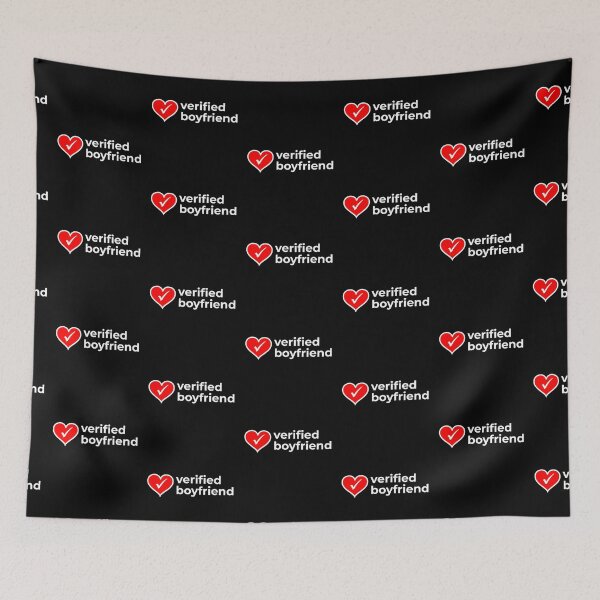 Item preview, Verified boyfriend with heart sign on dark background designed and sold by EnjoyMyTees.