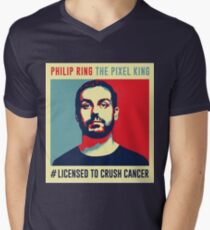 Phil Ring Pixel King Men's V-Neck T-Shirt