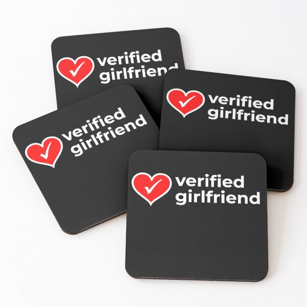 Item preview, Verified girlfriend with heart sign on dark background designed and sold by EnjoyMyTees.