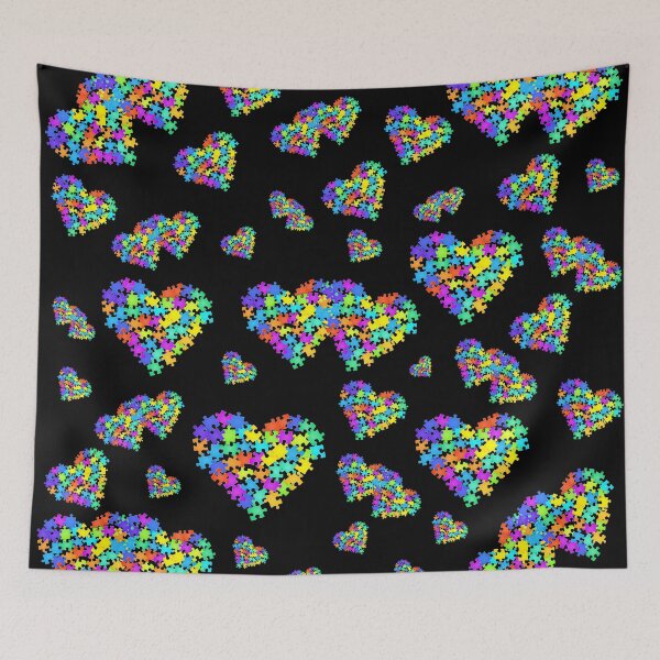 Item preview, Autism Mixed puzzled Heart Pattern designed and sold by Hypnotees.