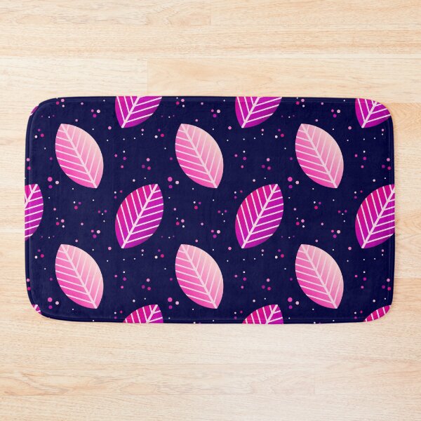 Item preview, Pink leaves dark night pattern designed and sold by StudioBarcelona.