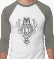 Wolf Ram Hart Men's Baseball Âľ T-Shirt