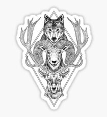 Wolf Ram Hart Sticker