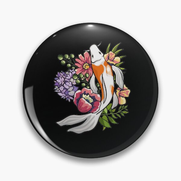 Item preview, Koi with flowers retro designed and sold by ElBeDesigns.