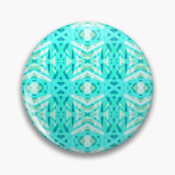 Item preview, Summertime Vibes Maximalist Green Blue Turquoise White Geometric Lattice Pattern designed and sold by PatternPerfect.