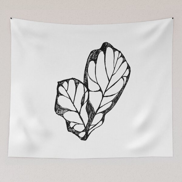 Item preview, Black on White Fiddle Leaf Fig designed and sold by badlydrawnbabe.