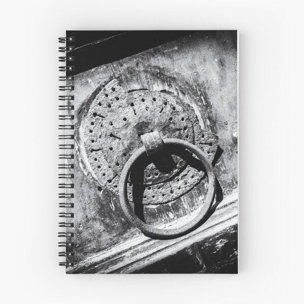 Item preview, Greek wooden door with doorknob in Crete | Black and White Photography designed and sold by Diana van Neck.