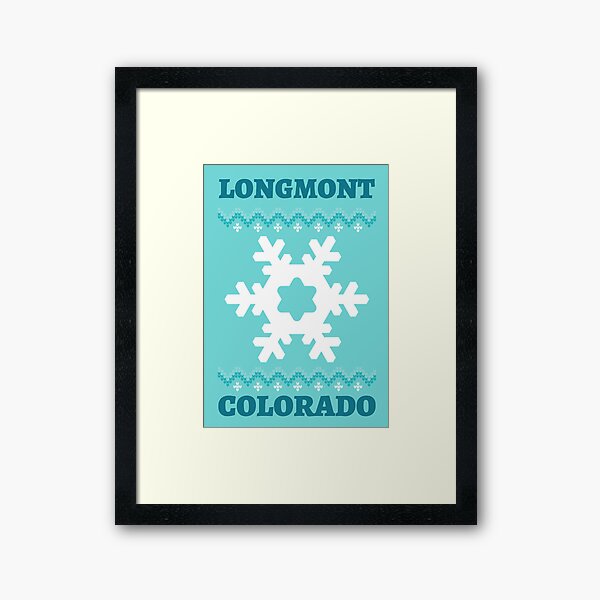 Longmont Colorado Snowflake Framed Art Print